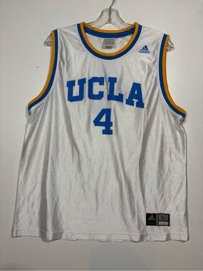 Vintage Adidas UCLA #4 White & Blue Basketball Jersey